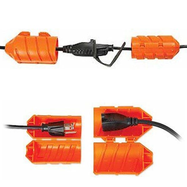 Locking Extension Cord, Indoor/Outdoor, Orange